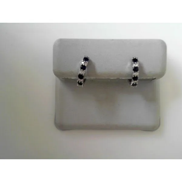 Diamond Sapphire Earrings in 14K White Gold Tennies Jewelry Appleton, WI