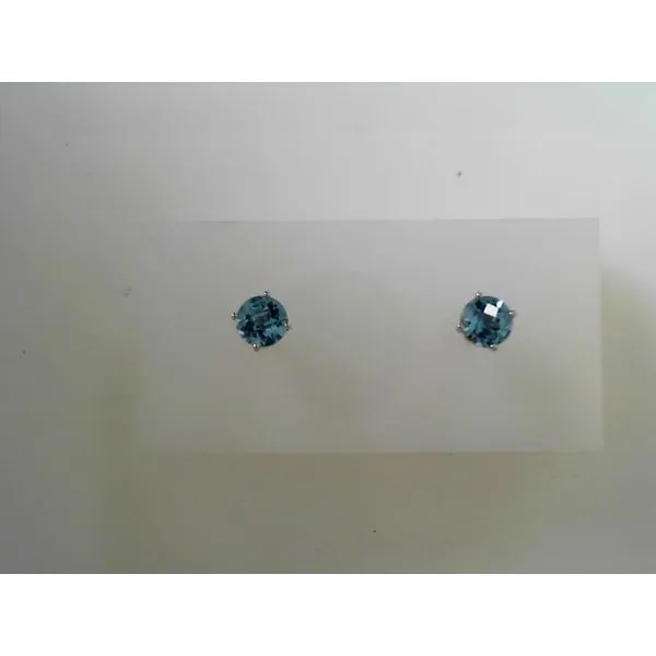 Blue Topaz Stud Earrings in 14K White Gold Tennies Jewelry Appleton, WI