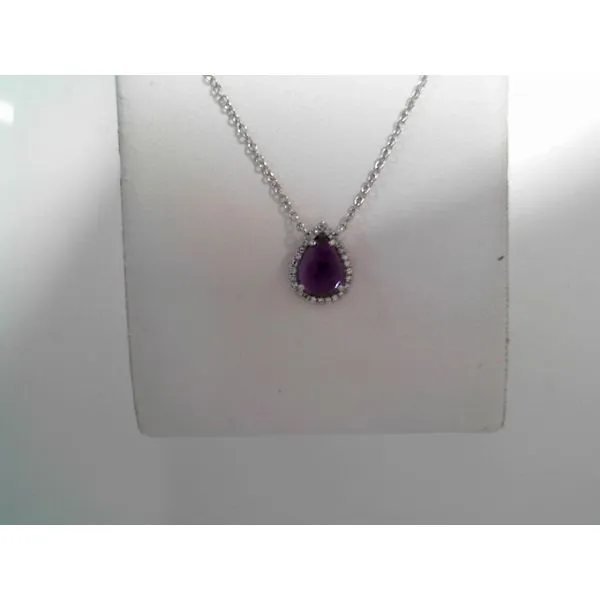 Pear Amethyst and Diamond White Gold Pendant Tennies Jewelry Appleton, WI