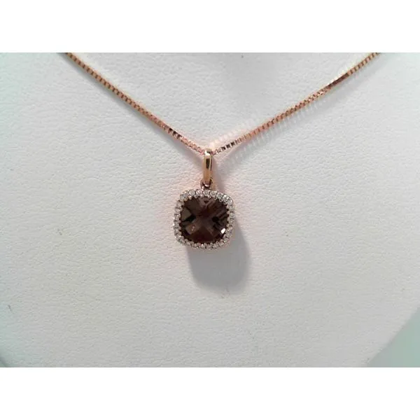 Rosé 14 Karat Precious Topaz Halo Pendant Tennies Jewelry Appleton, WI