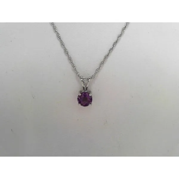 14K White Gold Round Amethyst Necklace Tennies Jewelry Appleton, WI