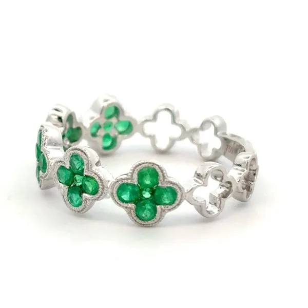 18K White Gold Fashion Ring With Emeralds Image 2 Texas Gold Connection greenville, TX