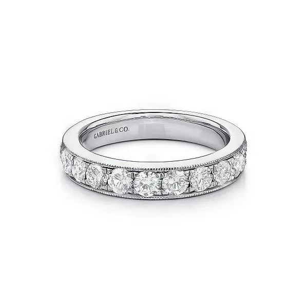 14K Micro Pavé with Milgrain Band by Gabriel & Co. Goldmart Jewelers Redding, CA