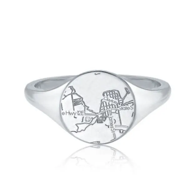 Customizable, choice of metal Map Ring by A.Jaffe Goldmart Jewelers Redding, CA