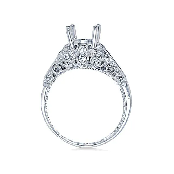 14K Vintage style Semi-mount Ring w/Sapphires by Costar Image 2 Goldmart Jewelers Redding, CA