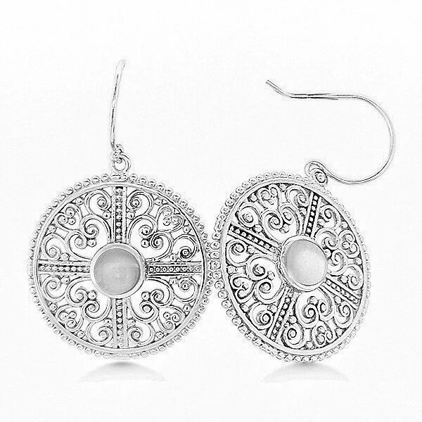 SS Mother Of Pearl Filigree Dangle Earrings by Kabana Goldmart Jewelers Redding, CA