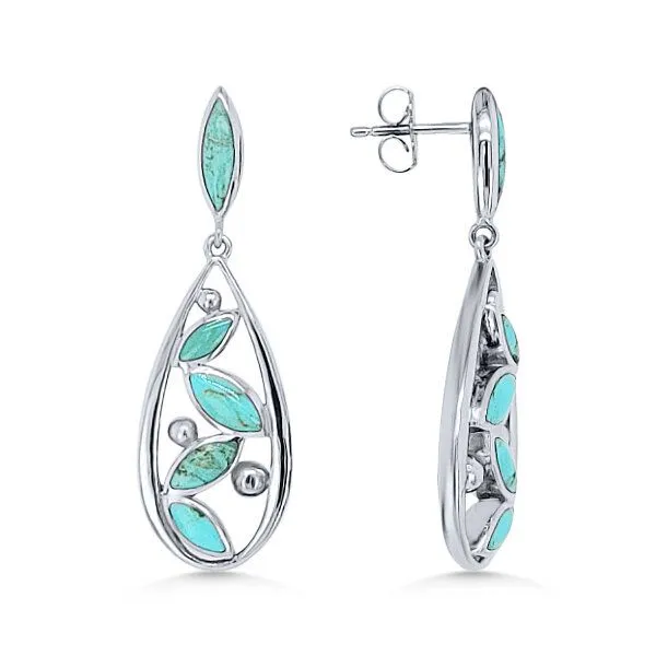 SS Turquoise Inlay Dangle Earrings By Kabana Goldmart Jewelers Redding, CA