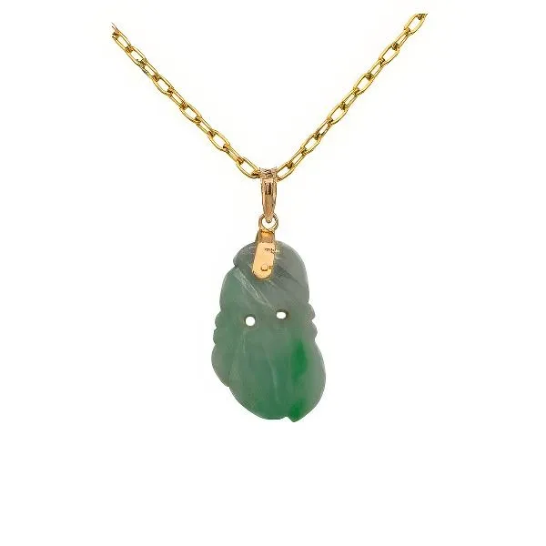 14K Jade Drop Pendant - Estate Goldmart Jewelers Redding, CA