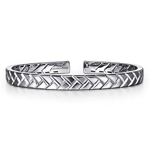 SS 7.25” Open Herringbone Metal Bracelet by Gabriel Goldmart Jewelers Redding, CA