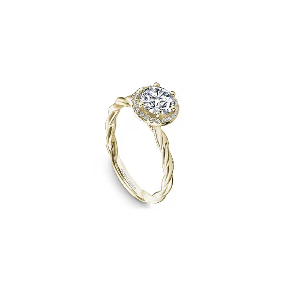 1/10CTW 14K YG Mined Diamond Halo with Twisted Band Engagement Ring The Ring Austin Round Rock, TX