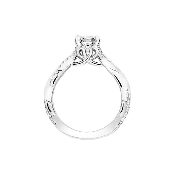 1/5CTW 14K WG Mined Diamond Half Polished Twist Engagement Ring Image 2 The Ring Austin Round Rock, TX