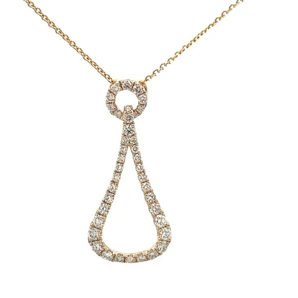 3/4CTW 14K YG Mined Diamond Circle With Teardrop Dangle Pendant With Cable Chain Necklace The Ring Austin Round Rock, TX