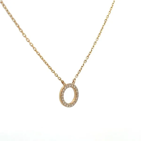 1/6CTW 14K YG Mined Diamond Round Circle Necklace Image 2 The Ring Austin Round Rock, TX