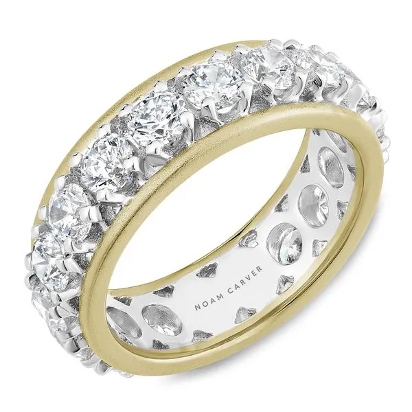 2 3/4CTW 14K YG/WG Mined Diamond Round Cut Matte Finish Band Top And Bottom 4 Prong Eternity Band The Ring Austin Round Rock, TX