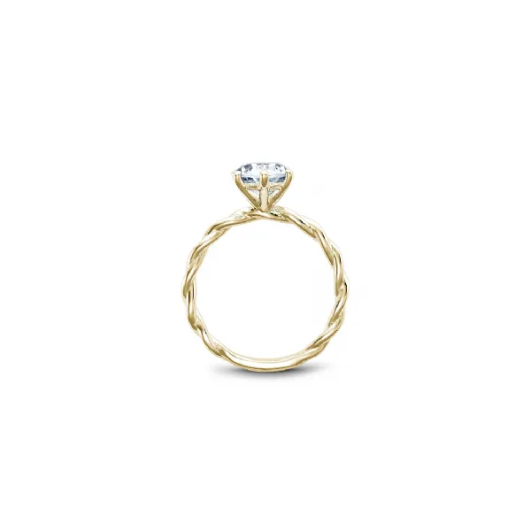 14K Yellow Gold Six Prong Twist Solitaire Engagement Ring Image 3 The Ring Austin Round Rock, TX