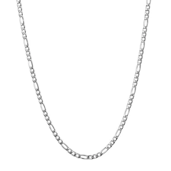 Stainless Steel 3.75mm Figaro Polished Chain Necklace Length 22'' The Ring Austin Round Rock, TX