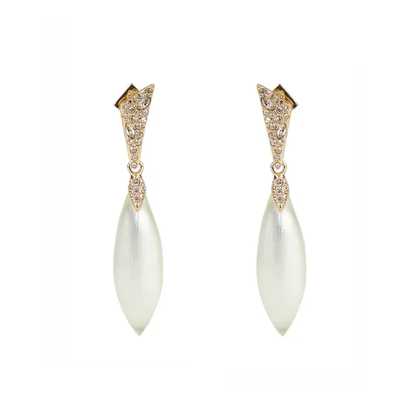 Alexis Bittar Ivory Pave Capped Petal Post Earring
