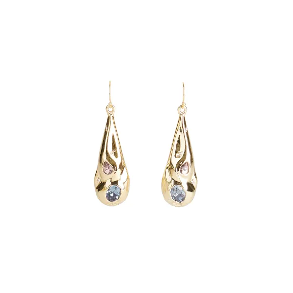 Alexis Bittar - Double Stone Crumpled Teardrop Earring