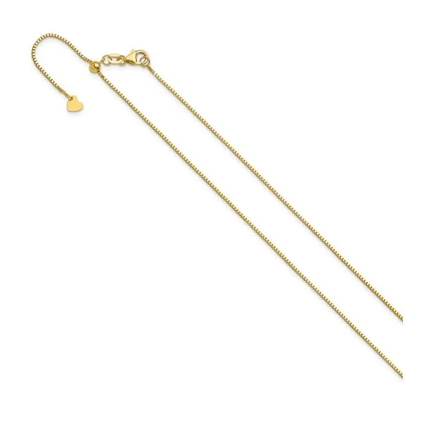 14K Yellow Gold Adjustable Box Chain Tipton's Fine Jewelry Lawton, OK