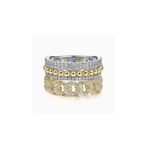 14K Yellow Gold Multi Pattern Diamond Ring Tom Cook Jeweler, Inc. Daytona Beach, FL