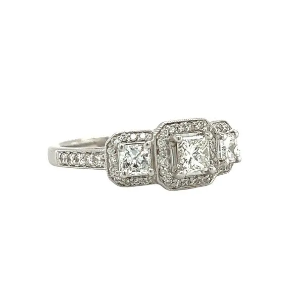 14 Karat White Gold Princess Cut Diamond Engagement Ring Set Image 3 Toner Jewelers Overland Park, KS