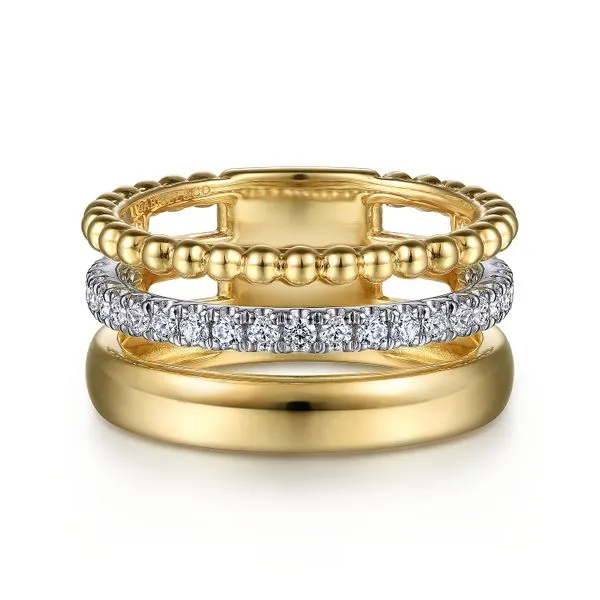 14 Karat White and Yellow Gold Round Diamonds and Diamond Fashion Ring Toner Jewelers Overland Park, KS