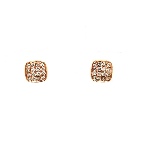 14 Karat Rose Gold Diamond Cluster Stud Earrings Toner Jewelers Overland Park, KS