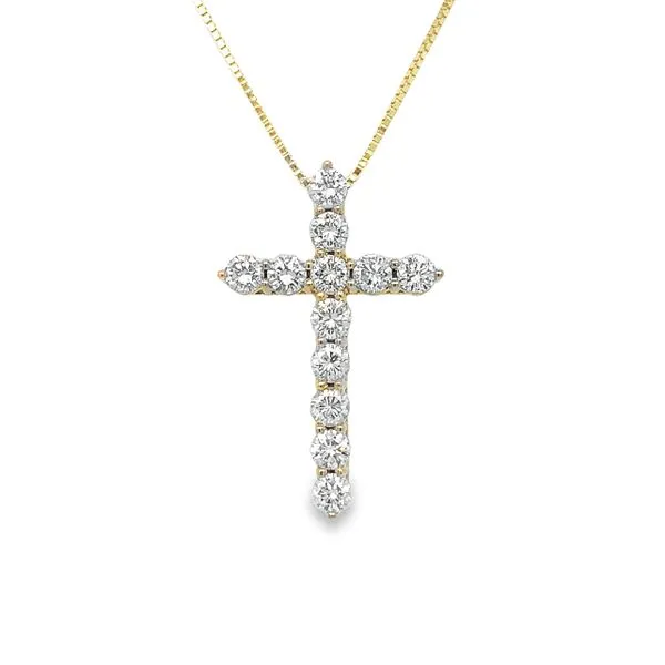14k Yellow Gold Diamond Cross Pendant Toner Jewelers Overland Park, KS