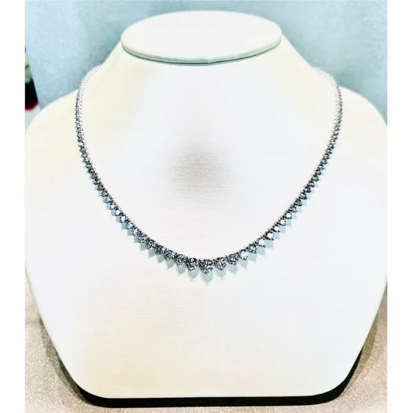 14 Karat White Gold 10cttw Diamond Riviera Necklace Image 2 Toner Jewelers Overland Park, KS