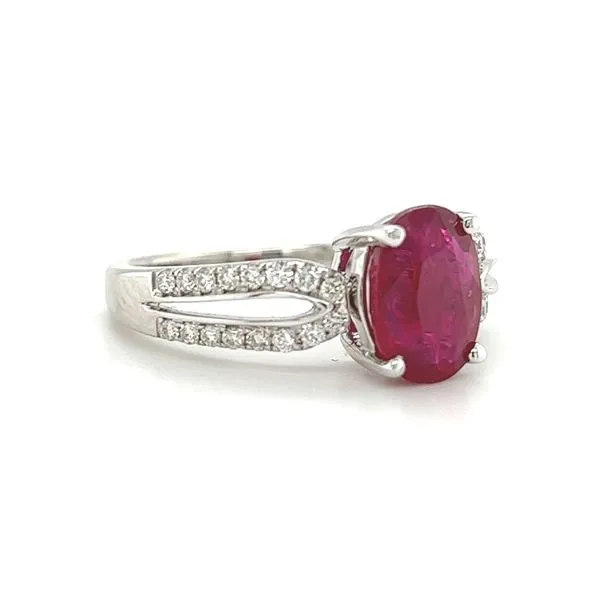 14 Karat White Gold Ruby and Diamond Ring Image 2 Toner Jewelers Overland Park, KS