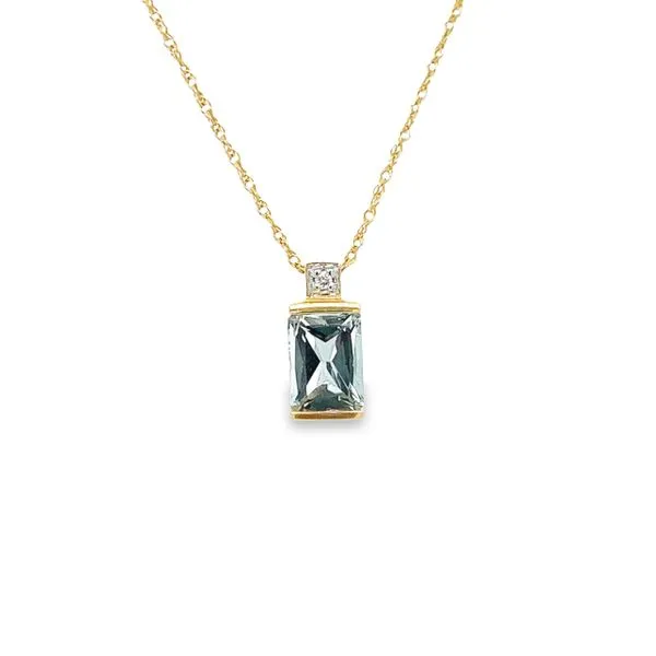 Estate 14K Yellow Gold Blue Topaz Pendant Necklace Toner Jewelers Overland Park, KS