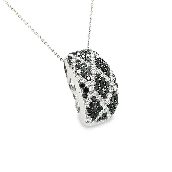Estate 14k White Gold Black & White Diamond Pendant Image 2 Toner Jewelers Overland Park, KS