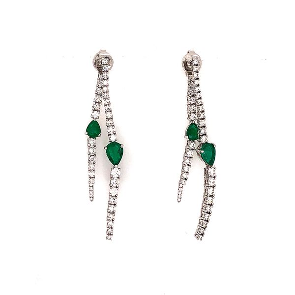 Majestic Front/Back Emerald and Diamond Earrings Towne Square Jewelers Charleston, IL