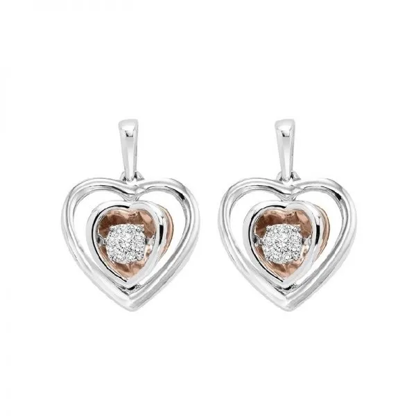 STERLING SILVER/GOLD COMBO DIAMOND EARRINGS Valentine's Fine Jewelry Dallas, PA