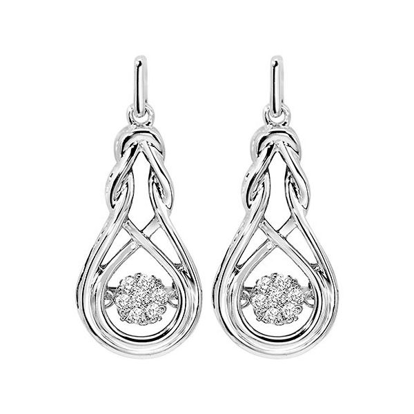 DIAMOND EARRINGS /STERLING SILVER/SS/GOLD COMBO  Valentine's Fine Jewelry Dallas, PA