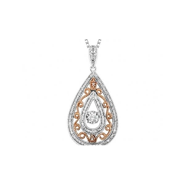 STERLING SILVER/GOLD COMBO DIAMOND PENDANTS Valentine's Fine Jewelry Dallas, PA