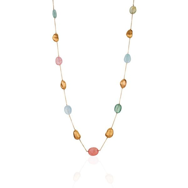 YVEL - 18KT YELLOW GOLD MULTICOLORED AQUAMARINES NECKLACE SET Valentine's Fine Jewelry Dallas, PA