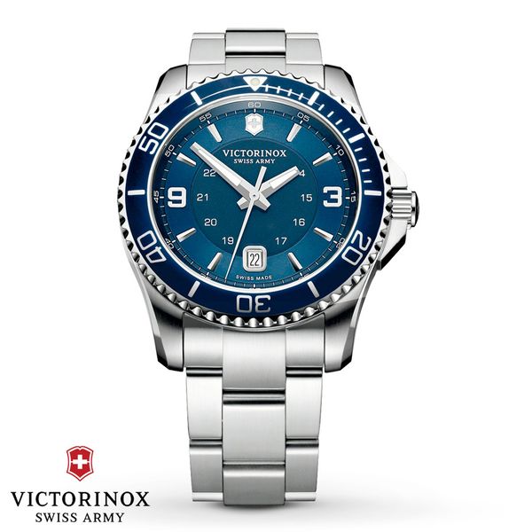 VICTORINOX - MAVERICK LARGE STAINLESS STEEL WATCH FEATURING A BLUE DIAL BY SWISS ARMY Valentine's Fine Jewelry Dallas, PA
