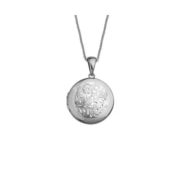 ARTISTRY - STERLING SILVER ROUND ENGRAVED LOCKET Valentine's Fine Jewelry Dallas, PA