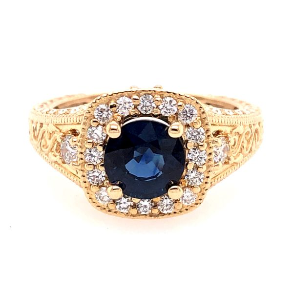 Van Adam's Creation 14K Yellow Gold Blue Sapphire Engagement Ring Van Adams Jewelers Snellville, GA