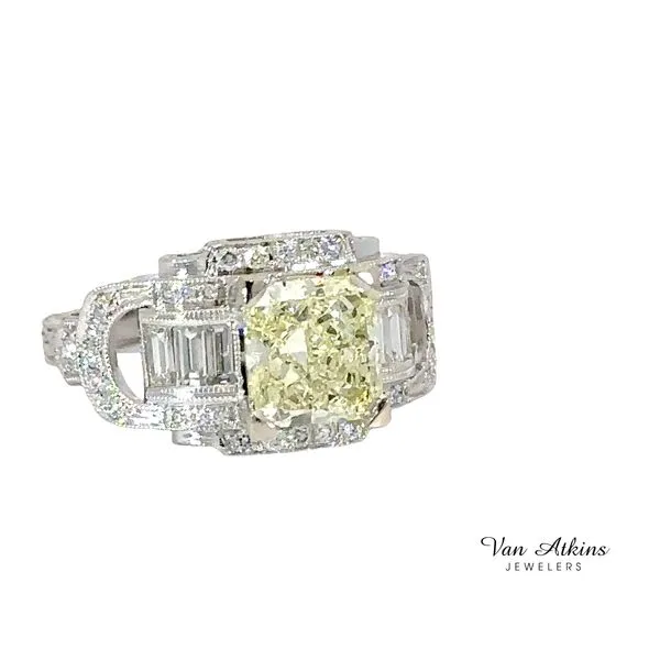 3.61 Carat Total Weight Art Deco Style Diamond Ring Image 3 Van Atkins Jewelers New Albany, MS