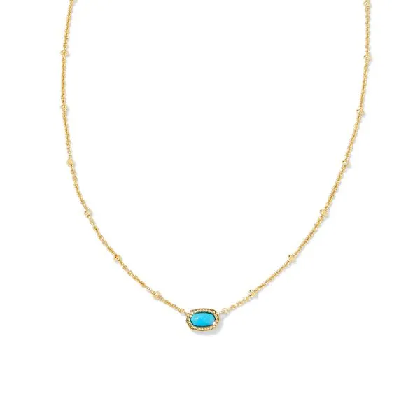 Mini Elisa Satellite Pendant Necklace - Gold/Turquoise Vaughan's Jewelry Edenton, NC