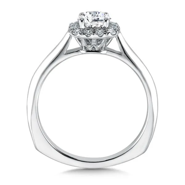 14k WG 0.14CT Diamond Halo Engagement Ring Mounting (Center Sold Separately) Image 2 Vaughan's Jewelry Edenton, NC