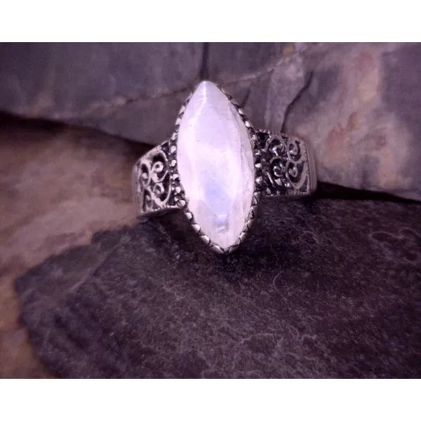 SS Marquise Moonstone With Ornate Detail Vulcan's Forge LLC KANSAS CITY, MO