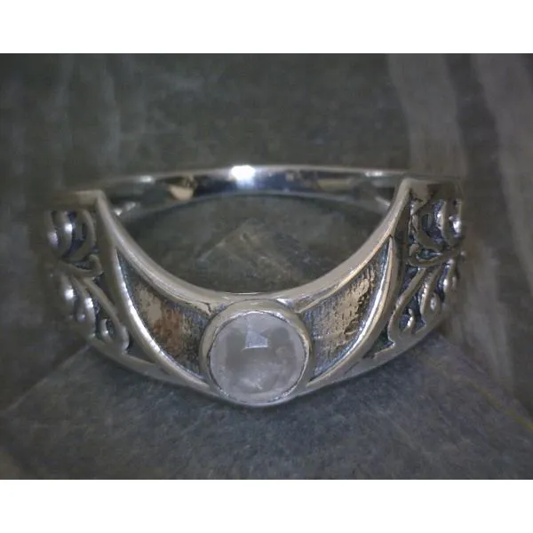 SS Crescent Moon With Moonstone Sz 10 Vulcan's Forge LLC KANSAS CITY, MO