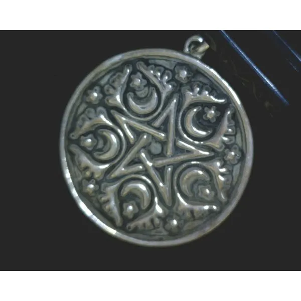 SS Large Moon & Star Pentacle Pendant Vulcan's Forge LLC KANSAS CITY, MO