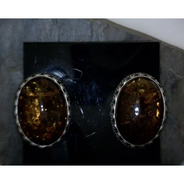 Sterling Silver Amber Earrings Vulcan's Forge LLC KANSAS CITY, MO