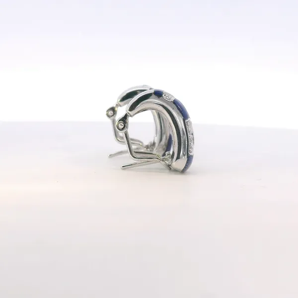 Sterling Silver Lapis Earrings - Belle Etoile Image 2 West and Company Auburn, NY