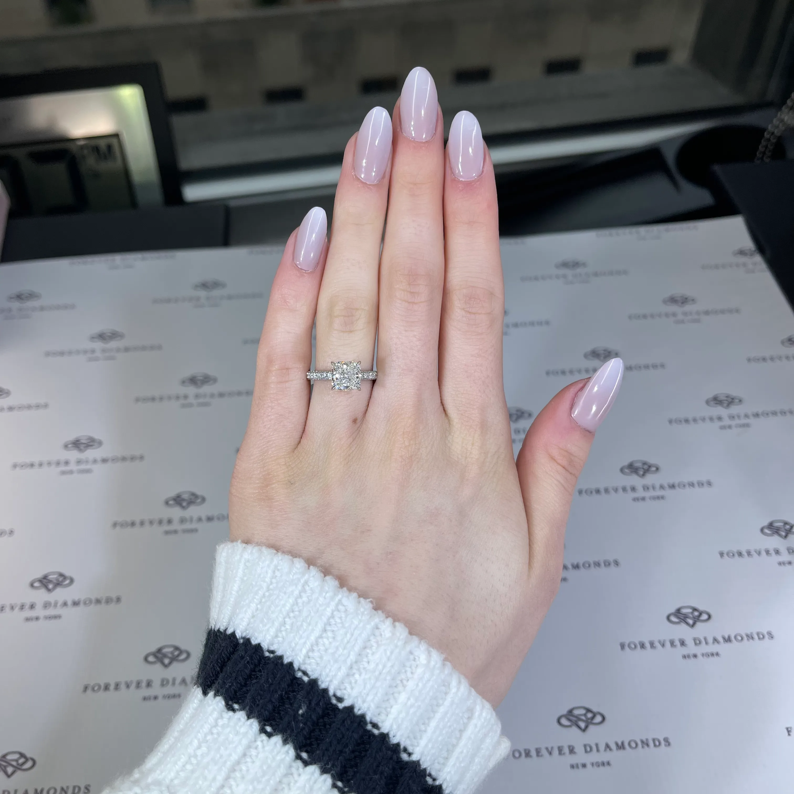 2.56ct H VS1 Cushion "Lenora" Engagement Ring Image 5 Forever Diamonds New York, NY