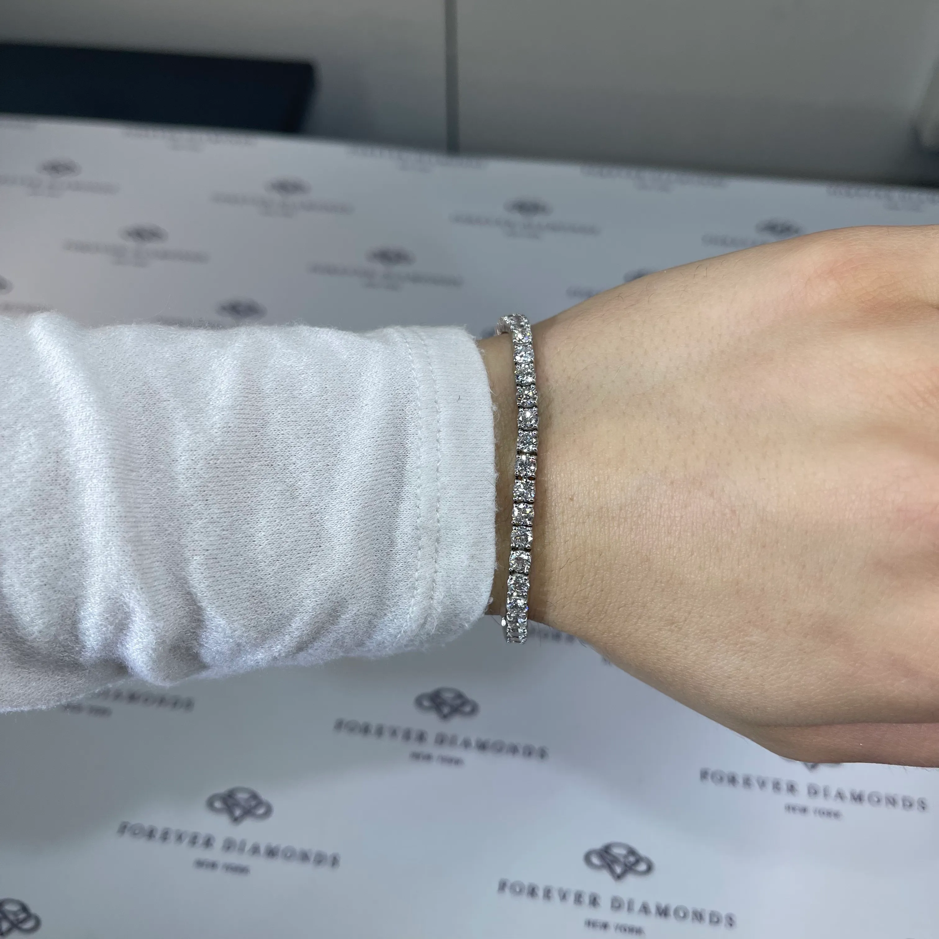 7.85 Carat Tennis Bracelet Image 4 Forever Diamonds New York, NY